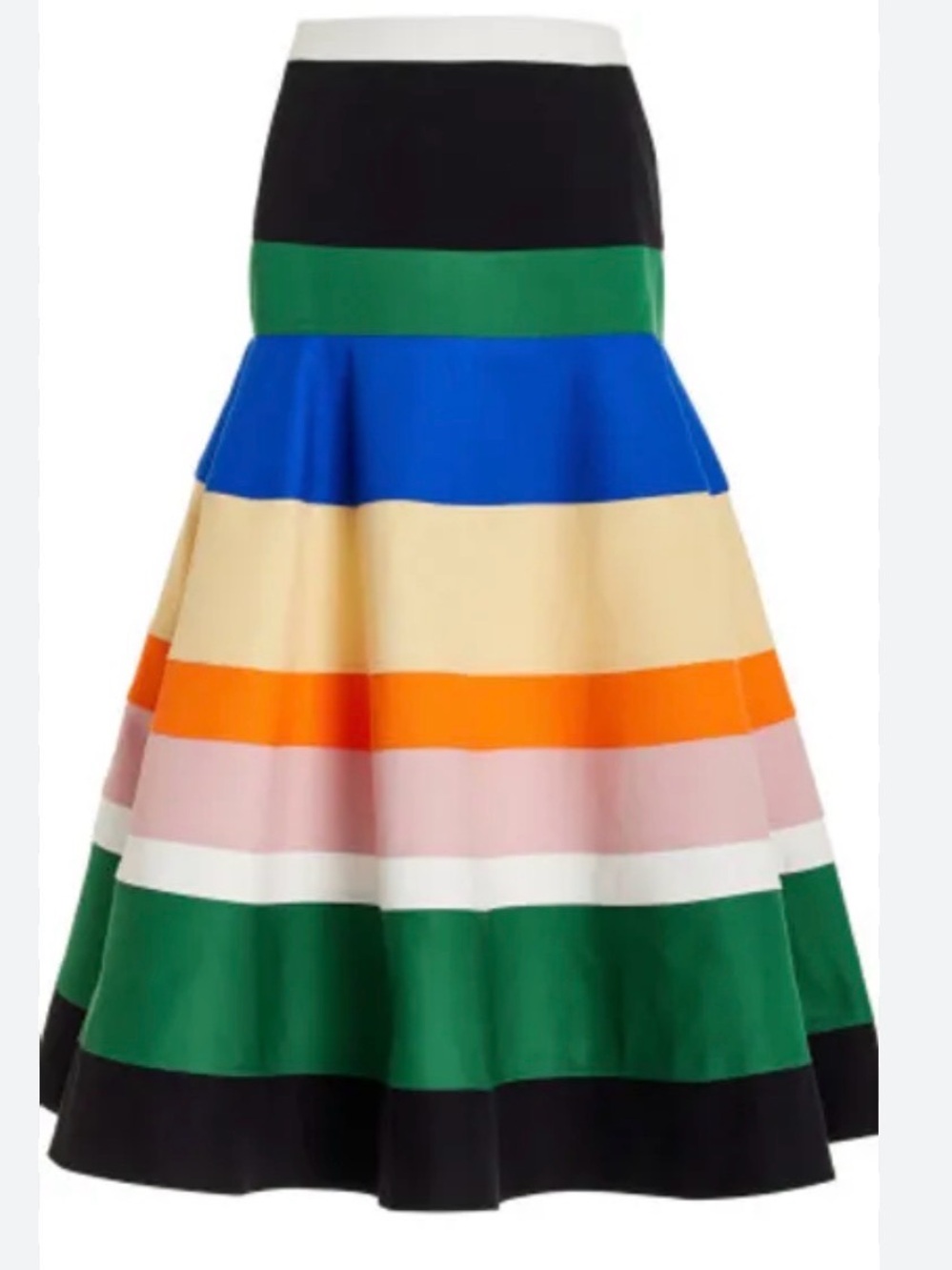 Rosie Assoulin Multicolor Striped A-Line Midi Skirt